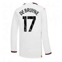Manchester City Kevin De Bruyne #17 Replica Away Shirt 2023-24 Long Sleeve